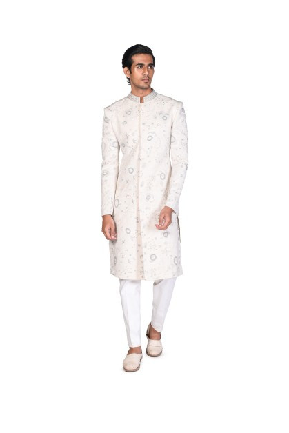 Blue sherwani: Designer Blue Color Sgerwani For Men Online